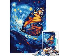 Puzzle de 1000 pièces pour Adultes Papillon dans Une Nuit étoilée Un défi à relever Idéal pour se détendre Pendant Les Vacances Jouet Anti-Stress Convient aux Personnes de 14 Ans et Plus (38x52cm)