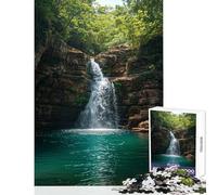 Puzzle de 1000 pièces pour Adultes Paradis des Cascades Jeu de réflexion Stimulant et Difficile Décoration Murale Renforce l'amour Entre Les Couples (38x26cm)