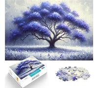 Puzzle de 1000 pièces pour Adultes Paradis gelé aux Fleurs de Cerisier Violettes Jeu de Quiz Cadeau Amusant 38x26cm