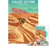 Puzzle de 1000 pièces pour Adultes Parc d'État de Valley of Fire Défi intellectuel Jouet addictif Jeu Amusant Activités familiales Idée Cadeau Père Noël Secret (Dimensions 38x52cm)