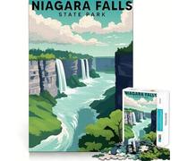 Puzzle de 1000 pièces pour Adultes Parc d'État des Chutes du Niagara Jeu de logique et d'art aux Bords précis Idéal pour se détendre et s'amuser Cadeau Festif (38x52cm)