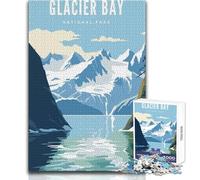 Puzzle de 1000 pièces pour Adultes - Parc National de Glacier Bay - Jeu Familial éducatif, Amusant et Original - Cadeau d'anniversaire - Dimensions 38x52cm