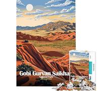 Puzzle de 1000 pièces pour Adultes Parc National de Gobi Gurvan Saikhan Mongolie Jeu captivant pour développer la Patience Cadeau éducatif et Amusant pour Un Anniversaire (Taille 50x75cm)