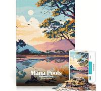 Puzzle de 1000 pièces pour Adultes Parc National de Mana Pools,Zimbabwe Jeu de réflexion et d'habileté Artistique Jeu de Calme Décoration de Noël (50x75cm)