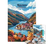 Puzzle de 1000 pièces pour Adultes Parc National de Mavrovo Macédoine du Nord Jeu Stimulant et éducatif Décoration Murale Idée Cadeau (38x52cm)