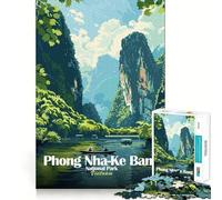 Puzzle de 1000 pièces pour Adultes,Parc National de Phong Nha-Ke Bang,Vietnam,Sharp Cut Art,défi Intelligent,Jeu Amusant pour Passer Le Temps,décoration Murale de Noël (50x75cm)
