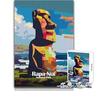 Puzzle de 1000 pièces pour Adultes - Parc National de Rapa NUI, Chili - Jeu de réflexion Artistique - Activités familiales - Cadeau Amusant - Dimensions 38x52cm