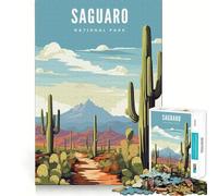 Puzzle de 1000 pièces pour Adultes Parc National de Saguaro Jeu de logique Amusant et Fluide Scène de Noël (38x26cm)