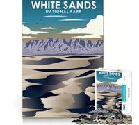 Puzzle de 1000 pièces pour Adultes Parc National de White Sands Jeu de logique et d'assemblage précis Jeu Gratuit Cadeau d'anniversaire (50x75cm)