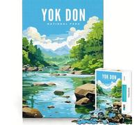 Puzzle de 1000 pièces pour Adultes, Parc National de Yok Don, Jeu de réflexion Amusant et Complexe, pour Noël (38x26cm)