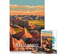 Puzzle de 1000 pièces pour Adultes,Parc National des Badlands,découpe précise,Art,Jeu de réflexion,Loisirs,Divertissement,Cadeau d'anniversaire Artistique (38x52cm)