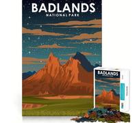 Puzzle de 1000 pièces pour Adultes Parc National des Badlands Découpe Premium Jeu d'éveil Activité ludique et relaxante Anniversaire Jeu Artistique (38x52cm)