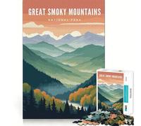 Puzzle de 1000 pièces pour Adultes Parc National des Great Smoky Mountains Découpe Parfaite Jeu de Concentration pour Un Moment de détente et de Plaisir Cadeau d'anniversaire ou de Loisir