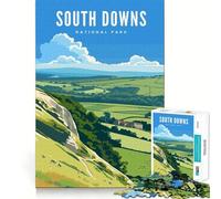 Puzzle de 1000 pièces pour Adultes Parc National des South Downs Jeu de logique et d'assemblage précis Cadeau d'anniversaire Gratuit (38x52cm)