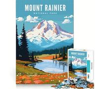 Puzzle de 1000 pièces pour Adultes Parc National du Mont Rainier Découpe Premium Jeu Amusant et Stimulant pour Le Cerveau Cadeau de Noël apaisant (38x26cm)