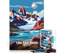 Puzzle de 1000 pièces pour Adultes Parc National Los Glaciares,Argentine Affiche Bords Nets Décoration Activité cérébrale ludique et Facile Cadeau d'anniversaire Amusant et Stimulant (38x26cm)