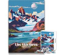 Puzzle de 1000 pièces pour Adultes - Parc National Los Glaciares, Argentine - Affiche - Idée Cadeau Amusante et Humoristique pour des soirées Jeux en Famille - Dimensions 38x26cm
