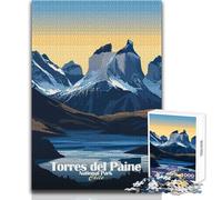 Puzzle de 1000 pièces pour Adultes, Parc National Torres Del Paine Idéal pour des Moments de détente Découpe précise et de Haute qualité Dimensions 38x26cm