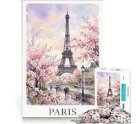 Puzzle de 1000 pièces pour Adultes, Paris Aquarelle Poste, Jouet à Monter soi-même, Interaction Parent-Enfant, renforce Les Liens d'amour Entre Les Couples 38x52cm
