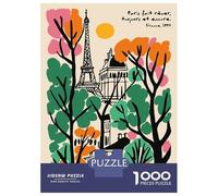 Puzzle De 1000 Pièces pour Adultes, Paris Cityscape with Eiffel Tower, Expérience Puzzle Relaxante, Idée Cadeau Noël, Pièces Haute Qualité, 38x26cm/1000pcs