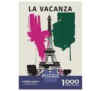 Puzzle De 1000 Pièces pour Adultes Paris Eiffel Tower Poster Puzzles pour Adolescents Jeu Manuel Défi Difficile Cadeau d'anniversaire, Cadeaux, 52x38cm/1000pcs