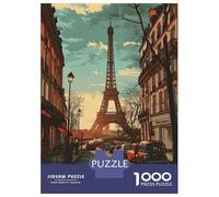 Puzzle De 1000 Pièces pour Adultes Paris Eiffel Tower Puzzle Adulte, Jouet, Décoration Murale, Difficile, Cadeau d'anniversaire, Cadeaux, 52x38cm/1000pcs