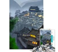 Puzzle de 1000 pièces pour Adultes Paysage Asiatique Vintage Jeu éducatif défi décoration intérieure Cadeau (Dimensions 38x26cm)