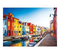 Puzzle De 1000 Pièces pour Adultes Paysage Brillant Coloré Venise Île De Burano Décoration Murale De La Maison Jeu Familial