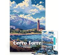 Puzzle de 1000 pièces pour Adultes,Paysage Cerro Torre,découpe Nette,Loisirs créatifs,résolution de problèmes,Jeu Amusant pour Passer Le Temps,décoration de Noël (50x75cm)