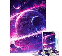 Puzzle de 1000 pièces pour Adultes Paysage Cosmique Violet et Rose Jeu de réflexion Amusant à Faire à la Maison défi de rapidité Manuelle adapté aux Personnes de 14 Ans et Plus (38x26cm)