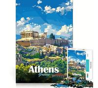 Puzzle de 1000 pièces pour Adultes,Paysage d'Athènes,Grèce,découpe précise,Jeu de réflexion Artistique,Loisirs,Divertissement,Cadeau d'anniversaire (38x52cm)