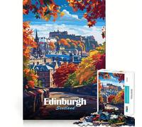 Puzzle de 1000 pièces pour Adultes Paysage d'automne à Édimbourg,Écosse Jeu d'articulation Fine et Amusant Défi Intelligent Jeu Calme et divertissant Cadeau d'anniversaire ou Loisir (50x75cm)