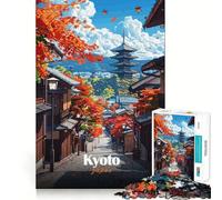 Puzzle de 1000 pièces pour Adultes Paysage d'automne à Kyoto,Japon Jeu de logique et d'art aux Bords précis Idéal pour Un Moment de détente et de Divertissement Cadeau Festif (50x75cm)