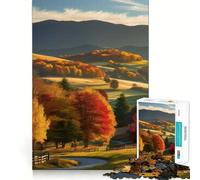 Puzzle de 1000 pièces pour Adultes,Paysage d'automne avec Route sinueuse,Bords Nets,Jeu cognitif Amusant,Jeu de Relaxation,Cadeau Festif (38x26cm)
