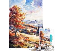 Puzzle de 1000 pièces pour Adultes Paysage d'automne Flamboyant Jeu Manuel de découpe de précision Activités Amusantes à Faire à la Maison (Dimensions 50x75cm)