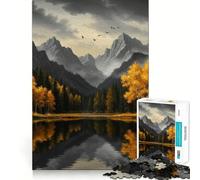 Puzzle de 1000 pièces pour Adultes Paysage d'automne,lac et Montagne Découpe de qualité supérieure Jeu Intelligent Activité ludique et apaisante Cadeau d'anniversaire Atelier Artistique (38x26cm)