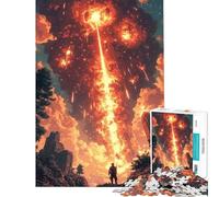 Puzzle de 1000 pièces pour Adultes Paysage de Ciel Flamboyant en Pixel Art Jeu Manuel d'assemblage de Motifs Interaction Parent-Enfant (Dimensions 38x52cm)