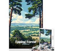 Puzzle de 1000 pièces pour Adultes Paysage de la forêt d'Epping Jeu de société Familial Cadeau d'anniversaire Modèle à Assembler (38x52cm)