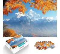 Puzzle de 1000 pièces pour Adultes Paysage de Montagne d'automne Compétition de Vitesse Manuelle Une œuvre d'art 38x26cm