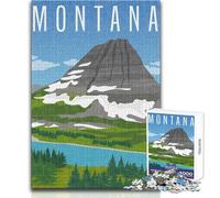 Puzzle de 1000 pièces pour Adultes, Paysage de Montagne du Montana, idéal pour des soirées Jeux et Divertissement en Famille Une œuvre d'art Amusante et Originale à Offrir Dimensions 38x26cm