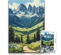 Puzzle de 1000 pièces pour Adultes - Paysage de Montagne et de vallée avec Sentier de randonnée - Jeu éducatif Familial - Niveau de difficulté Difficile pour Un Anniversaire 38x52cm