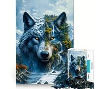 Puzzle de 1000 pièces pour Adultes,Paysage de Montagne et Loups,Jeu de Concentration mentale,découpe Laser de qualité supérieure,activité Amusante en Famille Le Soir (50x75cm)