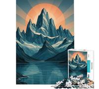Puzzle de 1000 pièces pour Adultes Paysage de Montagne géométrique avec lac Jeu de Puzzle Relaxant d'analyse et de logique pour Les Amateurs de Jeux (Dimensions 75x50cm)