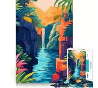 Puzzle de 1000 pièces pour Adultes Paysage de Noël Canyon,Cascade et Nature Art Assemblage Lisse Jeu de logique Amusant et décontracté (50x75cm)