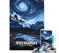Puzzle de 1000 pièces pour Adultes Paysage de Patagonie avec Montagnes et Ciel défi éducatif pour Toute la Famille Jouet Amusant décoration Murale Convient aux Personnes de 14 Ans et Plus (38x52cm)