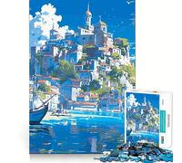 Puzzle de 1000 pièces pour Adultes,Paysage de pêche animé,défi Mental,découpe Nette,alignement Parfait,activité Amusante en Famille Le Soir (50x75cm)