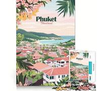 Puzzle de 1000 pièces pour Adultes,Paysage de Phuket en Thaïlande,Assemblage Lisse,Casse-tête logique Amusant,Jeu Occasionnel,scène de Noël (38x52cm)