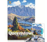 Puzzle de 1000 pièces pour Adultes Paysage de Queenstown Nouvelle-Zélande Jeu de réflexion Difficile Cadeau Original pour Un Anniversaire ou Noël 38x26cm