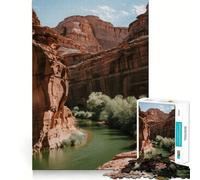 Puzzle de 1000 pièces pour Adultes Paysage de rivière et de Canyon Pièces aux découpes nettes Jeu de réflexion et de Calme Scène de Noël Artistique (50x75cm)