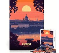 Puzzle de 1000 pièces pour Adultes : Paysage de Vienne au Coucher du Soleil Un pour se détendre et s'apaiser (50x75cm)